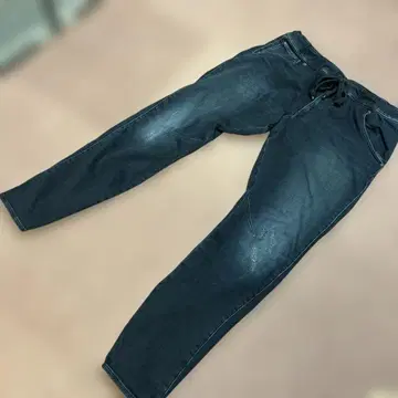 지스타로우 데님 빅사이즈 다크 블루 스트레치 신축성 데미지 가공