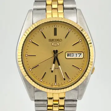 상태 좋음 세이코5 골드 다이얼 7S26-3110 남성용 자동 손목시계