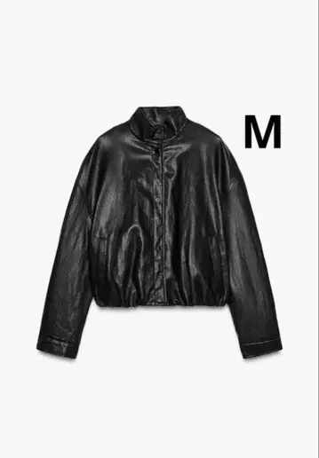 ZARA 자라 인조 가죽 하이 칼라 봄버 자켓 새상품, 미사용