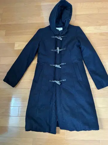 NATURAL BEAUTY 더플 코트 네이비 후드 부착