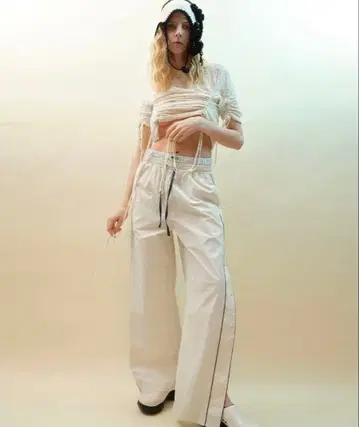 MAISON SPECIAL 더블 웨스트 사이드 버튼 팬츠