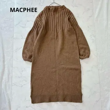 투모로우랜드 맥피 에어리 울 빌드넥 원피스 브라운