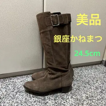 [ 새상품급 ] 긴자 카네마츠 브라운 스웨이드 롱 부츠