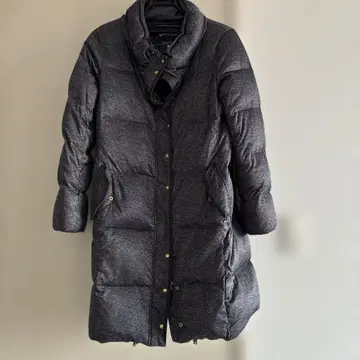 다크 그레이 퀼팅 롱 다운 자켓