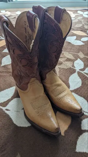 웨스턴 부츠 8 B 베이지 브라운