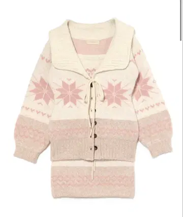 andmary Heart nordic cardigan set up