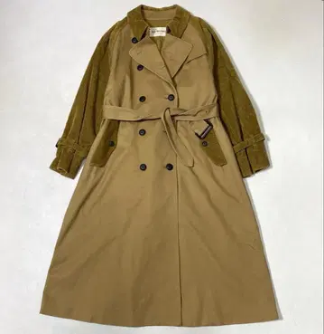 Ray BEAMS 레이빔즈 코듀로이 절개 트렌치 코트