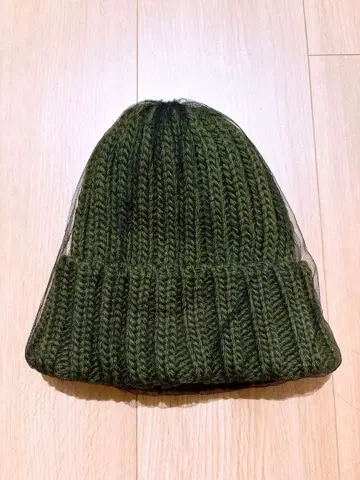 CA4LA 올리브 그린 니트 모자 투명 넷 포함