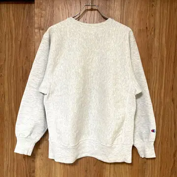 [ 새상품급 ] champion 리버스 위브 무지 90s 자수 택 그레이