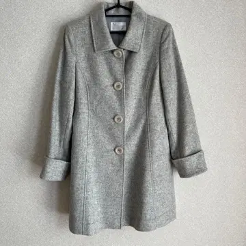 여성용 L 사이즈 울 코트 그레이