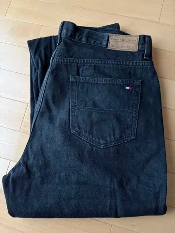타미 힐피거 블랙 데님 남성용 청바지 팬츠 XL