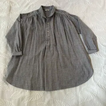 새상품급 45R. 체크 무늬 플란넬 튜닉 셔츠 프리 사이즈