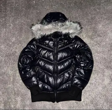 y2k 그런지 퍼 포함 다운 자켓 헤이세이 갸루 남자 광택 오피움