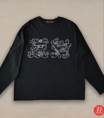 라이무라이토 반대 블랙 그래픽 긴팔 T셔츠 L 사이즈