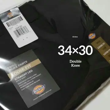 34 x 30 [ 새상품 미사용 ] 디키즈 더블니 85283 BLACK