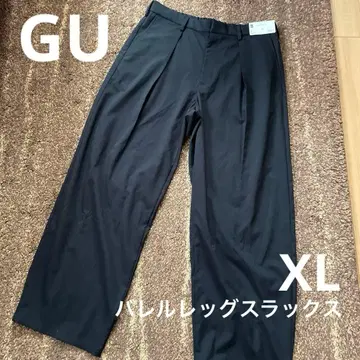 미사용 새상품 택 포함 지유 GU 배럴 레그 슬랙스 남성용 XL 블랙
