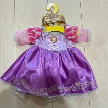 봉제 인형용 라푼젤 프린세스 드레스와 티아라