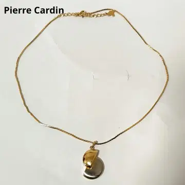 피에르 가르뎅 목걸이 바이컬러 골드 실버 하프문