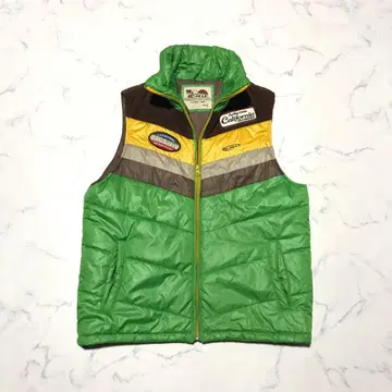 헤이세이 갸루 surf계 00s Y2K 와펜 충전솜 베스트 광택 나일론