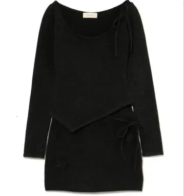 andmary Flower knit set up black