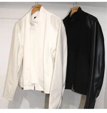 Cuirs 남성용 자켓 크롭 가죽 절개 라이더 화이트