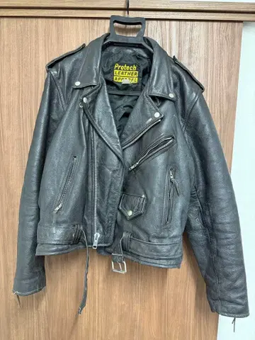 천연 가죽 레트로 Protech 더블 라이더 자켓 44