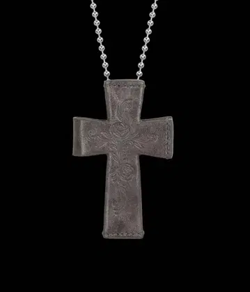 Cross Leather Strap Wallet charcoal