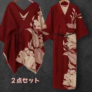 새상품 염색 겉옷 원피스 2종 세트 셋업 기모노 성인식