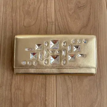 [ 미사용 새상품 ] 골드 스톤 장식 클러치 장지갑