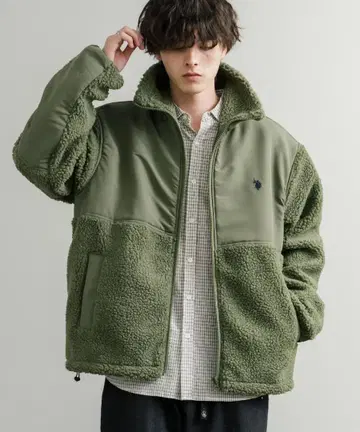 새상품 U.S.POLOASSN. 보아 자켓 사이즈 M 카키