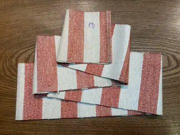 Os534 열직 반폭 오비 홍백 줄무늬