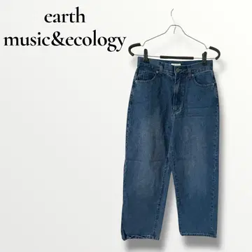 어스뮤직에코로지 데님 배기 팬츠 M 와이드 팬츠