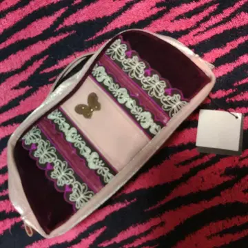 ANNA SUI 핑크와 보르도 파우치