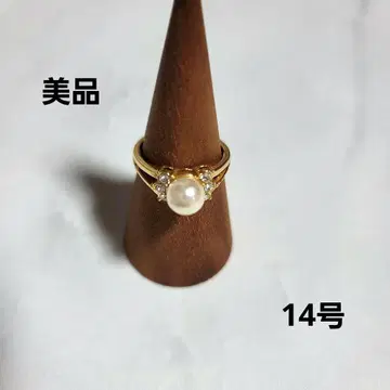 펄 장식 골드 패션 반지 [ 14호 ]