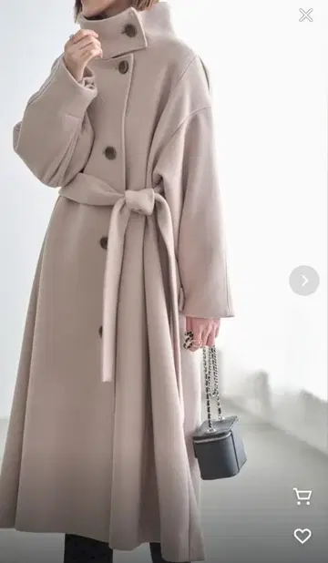 노스탤지어 스텐카라 코트 베이지 벨트 포함 롱 코트