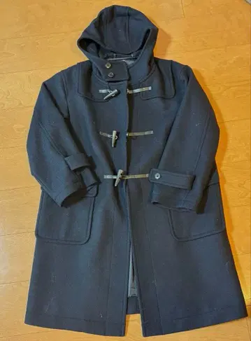 무인 더플 코트 XXS-XS 여성용 네이비