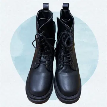 블랙 L 사이즈 레이스업 부츠 사이드 지퍼
