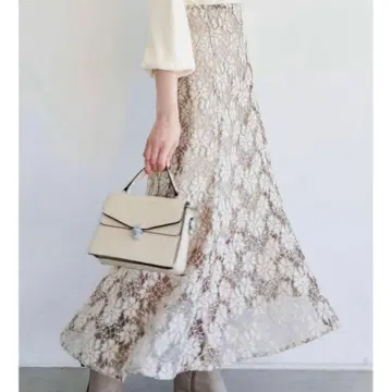 dazzlin 더즐린 레이스 머메이드 스커트 베이지