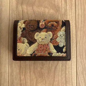 [미사용 새상품] 노포 야마토야 고블랑 직조 테디베어 명함지갑