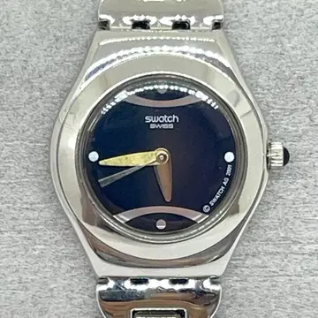 [ S ] Swatch 스테인리스 스틸 블랙 다이얼 손목시계