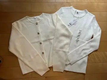 coca 극상 니트 크루넥 골드 버튼 니트 가디건 M