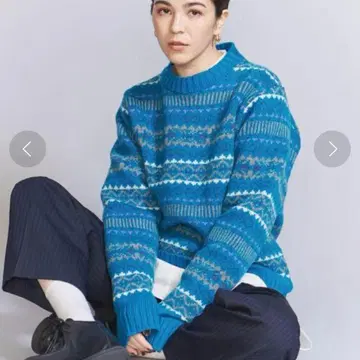 페어아일 니트 풀오버 울 100% 영국제