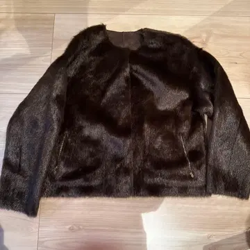 ANAYI 다크 브라운 노카라 자켓