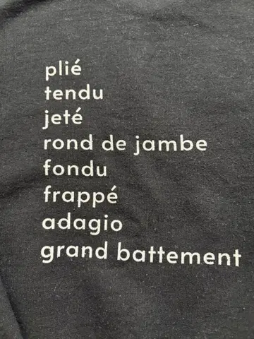 발레 용어 프린트 그레이 후드티 & 블랙 트레이닝복 2개