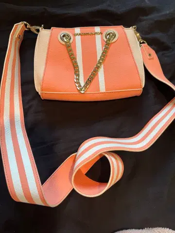 SAMANTHAVEGA 스트라이프 디자인 핑크 숄더백