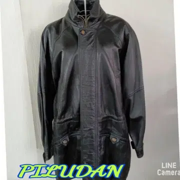 PILUDAN 블랙 롱 가죽 자켓 M 사이즈