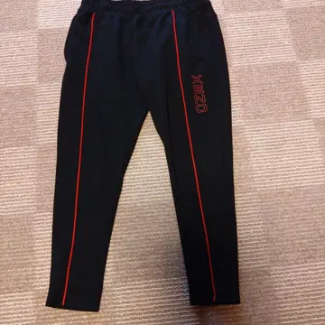 조거 팬츠 L 블랙 빨간색 라인