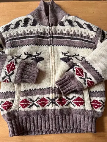 이스트 보이 빈티지 카우친 니트 플리스 아우터 충전솜 M