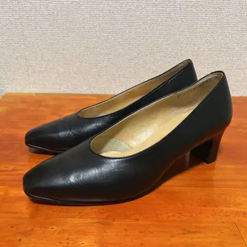 새상품급 긴자 요시노야 펌프스 23cm 가죽 블랙