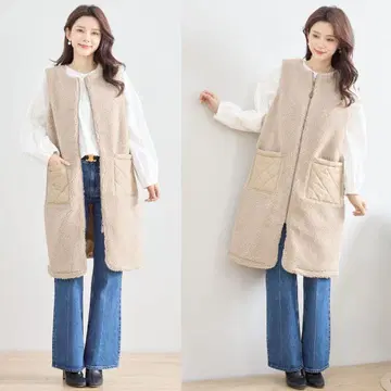 베스트 보아 베스트 베이지 미사용 새상품